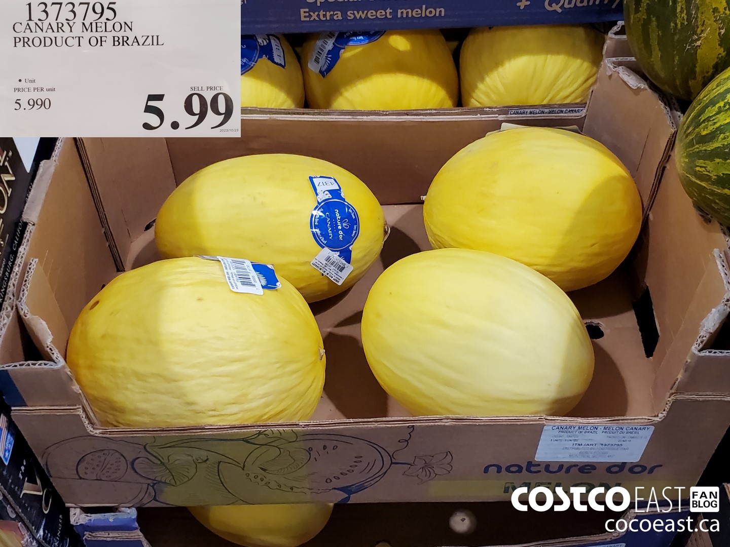 1373795 CANARY MELON PRODUCT OF BRAZIL $5.99