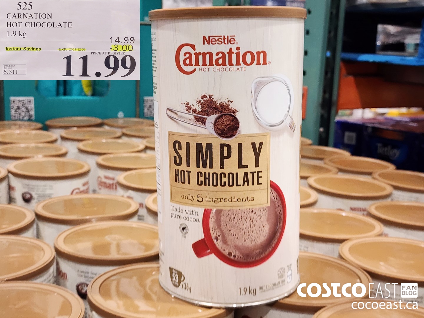 525 CARNATION HOT CHOCOLATE 1.9 KG ($3.00 INSTANT SAVINGS EXPIRES ON 2023-12-31) $11.99