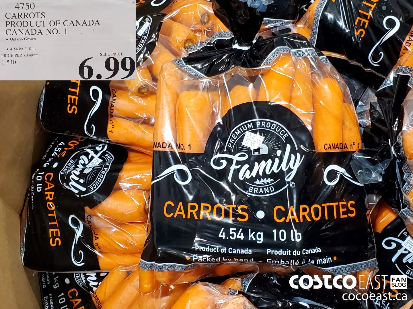 4750 CARROTS PRODUCT OF CANADA CANADA NO. 1 $6.49