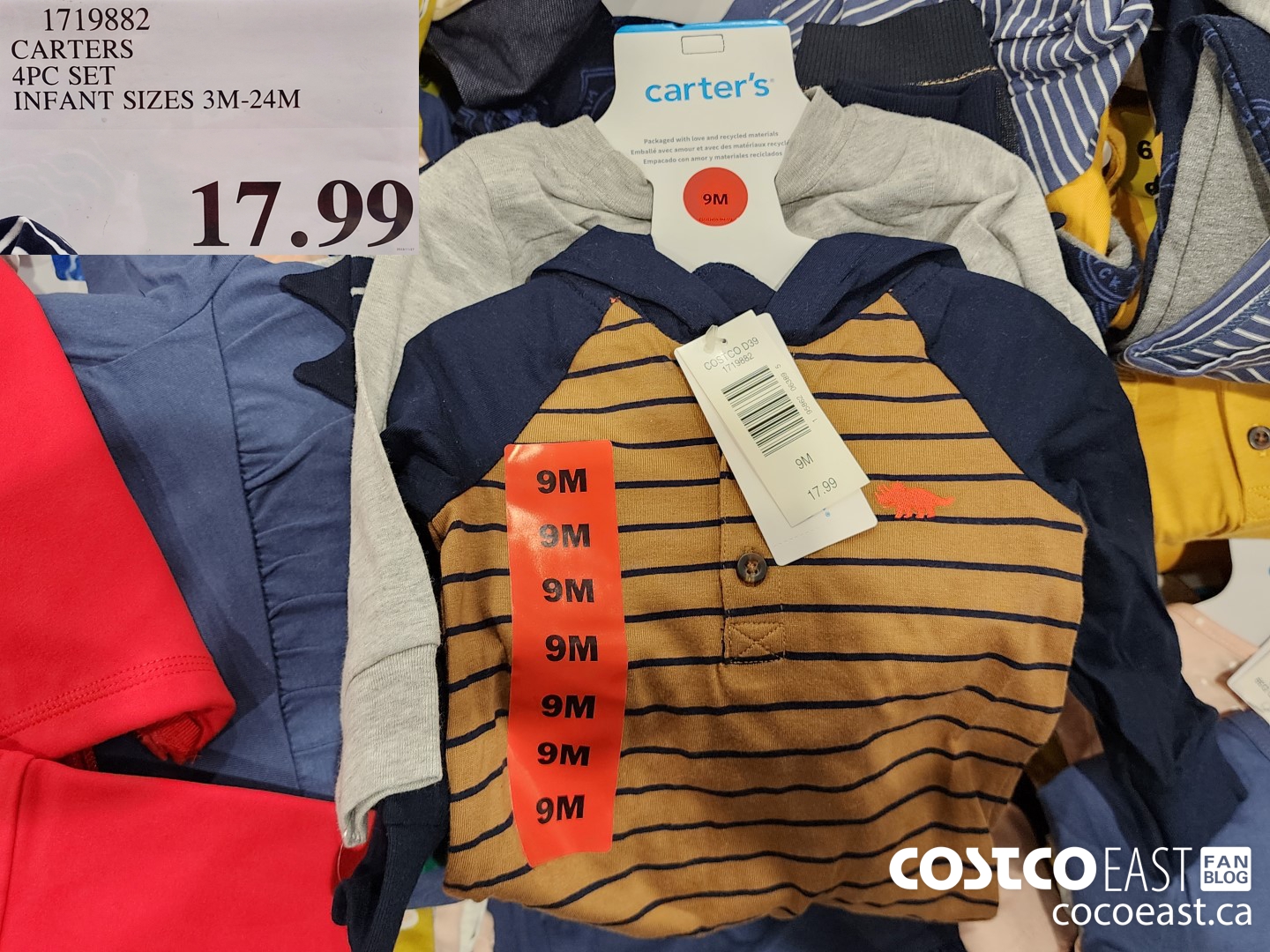 1719882 CARTERS 4PC SET INFANT SIZES 3M-24M $17.99