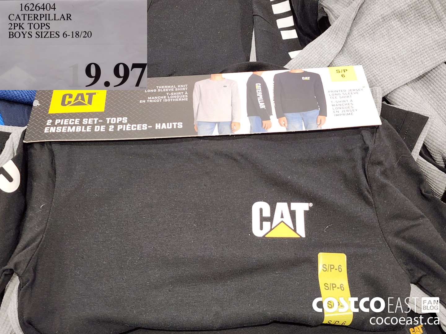 1626404 CATERPILLAR 2 PACK TOPS BOYS SIZES 6-18/20 $9.97