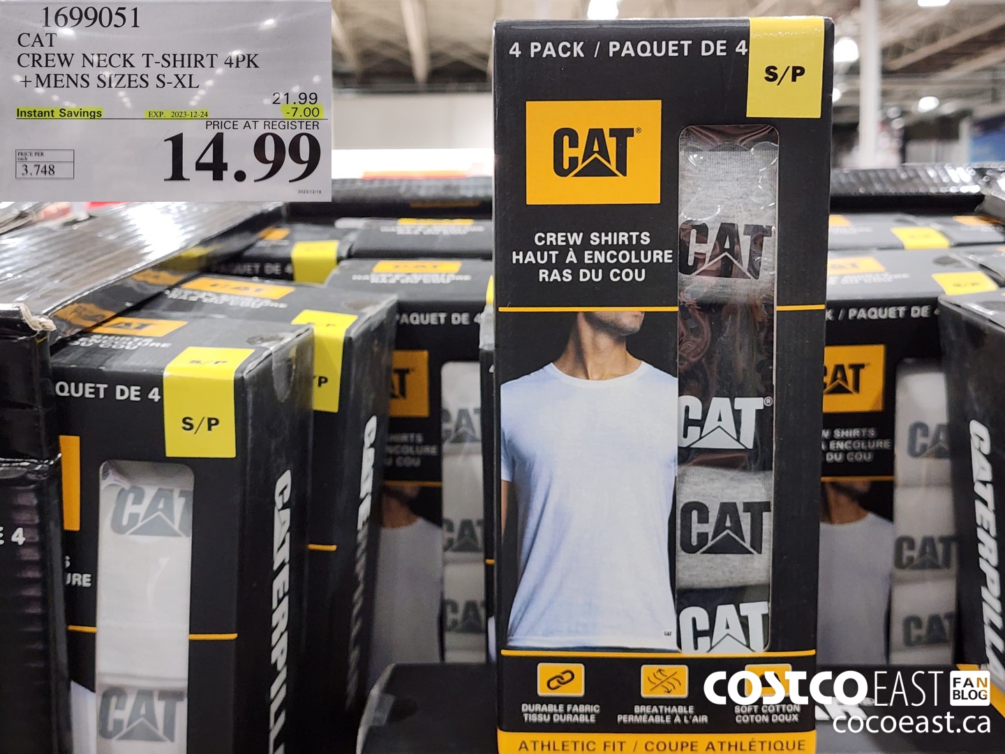 1699051 CAT CREW NECK T-SHIRT 4PK +MENS SIZES S-XL ($7.00 INSTANT SAVINGS EXPIRES ON 2023-12-24) $14.99