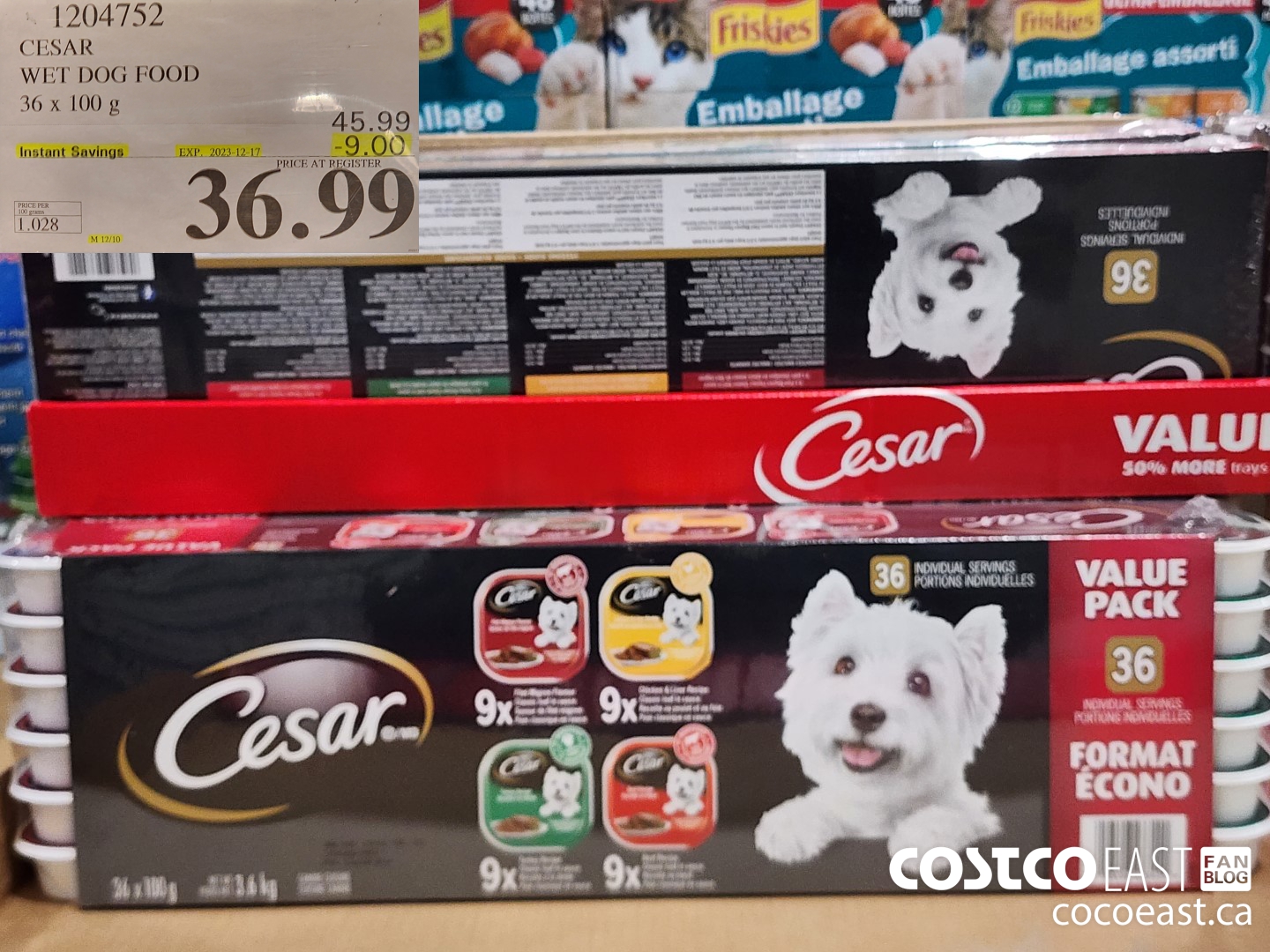 1204752 CESAR WET DOG FOOD 36 x 100 g ($9.00 INSTANT SAVINGS EXPIRES ON 2023-12-17) $36.99