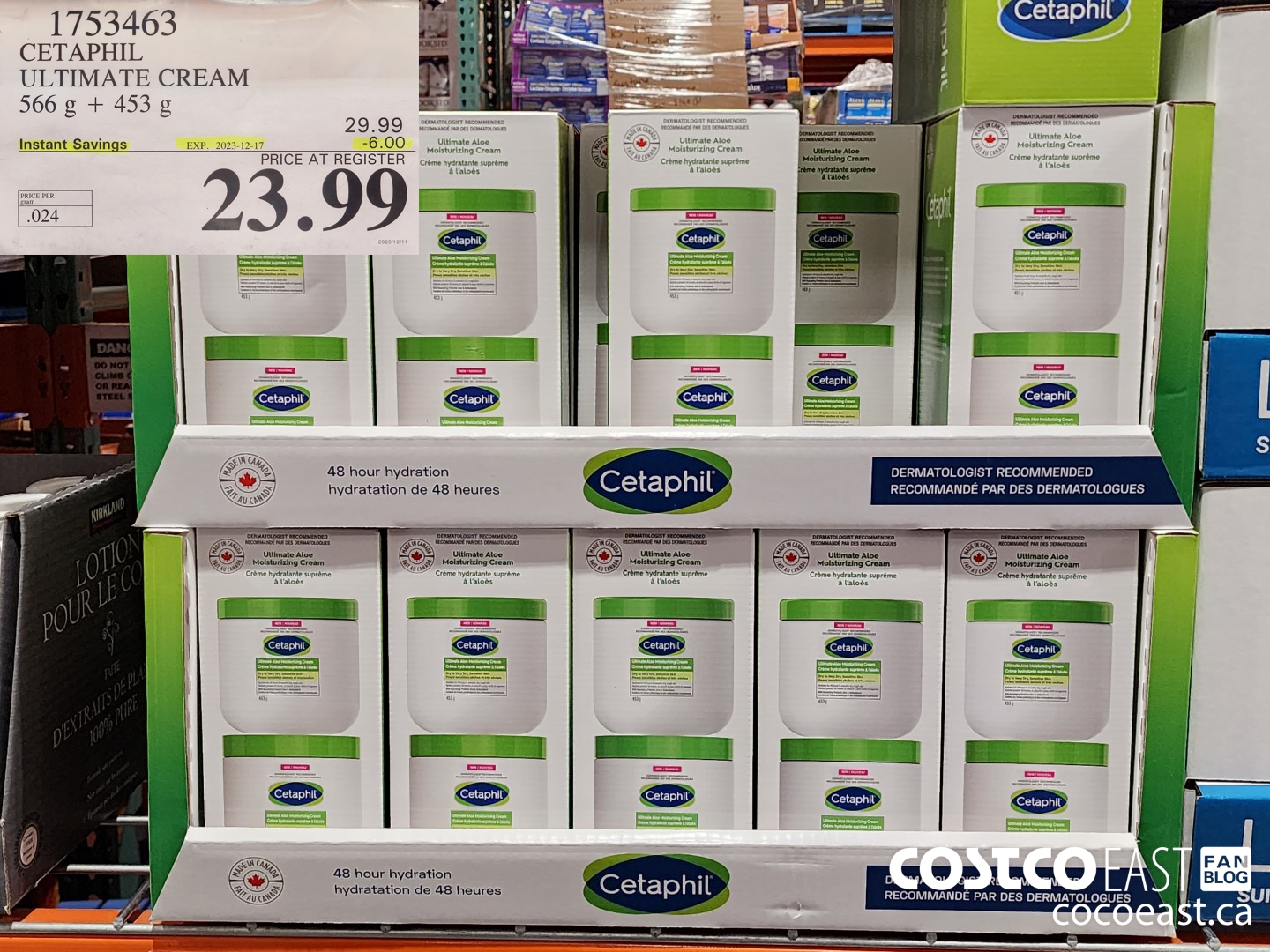 1753463 CETAPHIL ULTIMATE CREAM 566 g + 453 G ($6.00 INSTANT SAVINGS EXPIRES ON 2023-12-17) $23.99