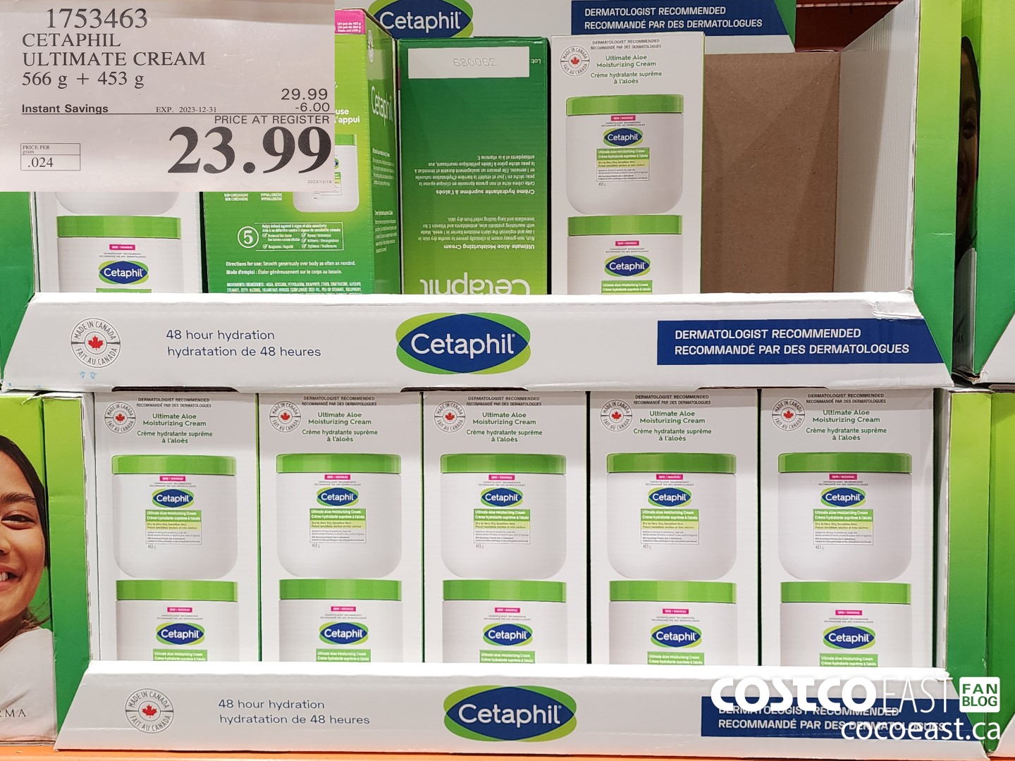 1753463 CETAPHIL ULTIMATE CREAM 566 g + 453 G ($6.00 INSTANT SAVINGS EXPIRES ON 2023-12-31) $23.99