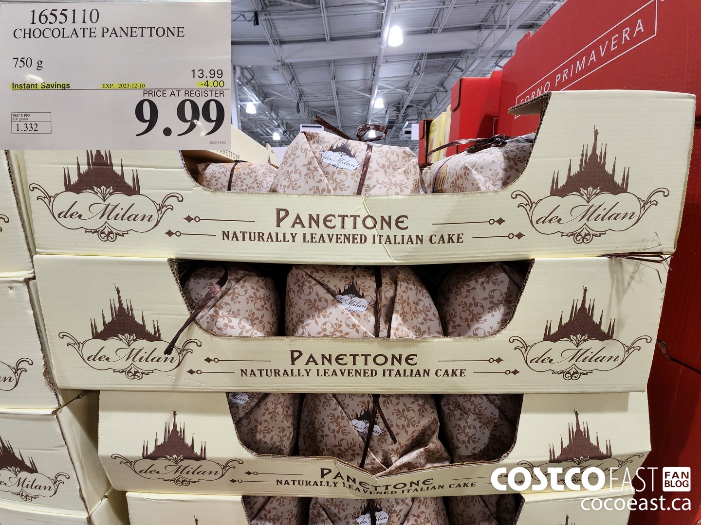 1655110 CHOCOLATE PANETTONE 750 g ($4.00 INSTANT SAVINGS EXPIRES ON 2023-12-10) $9.99