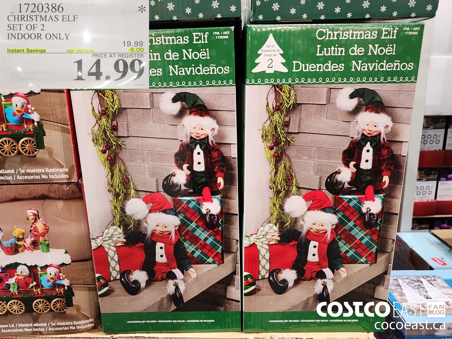 1720386 CHRISTMAS ELF SET OF 2 INDOOR ONLY ($5.00 INSTANT SAVINGS EXPIRES ON 2023-12-10) $14.99