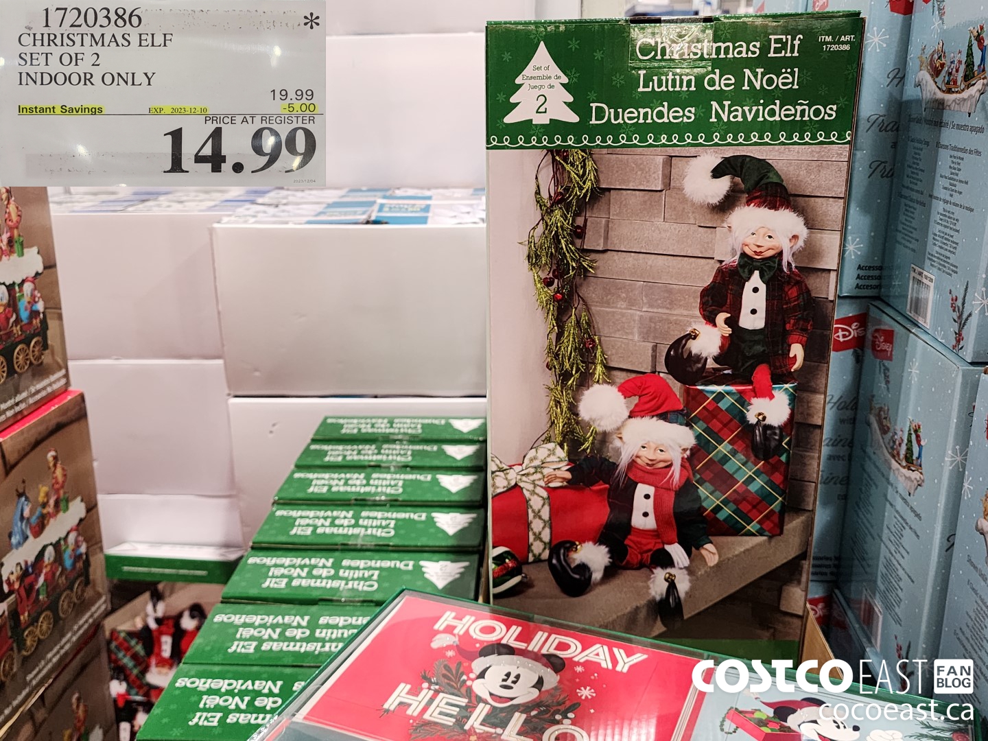 1720386 CHRISTMAS ELF SET OF 2 INDOOR ONLY ($5.00 INSTANT SAVINGS EXPIRES ON 2023-12-10) $14.99