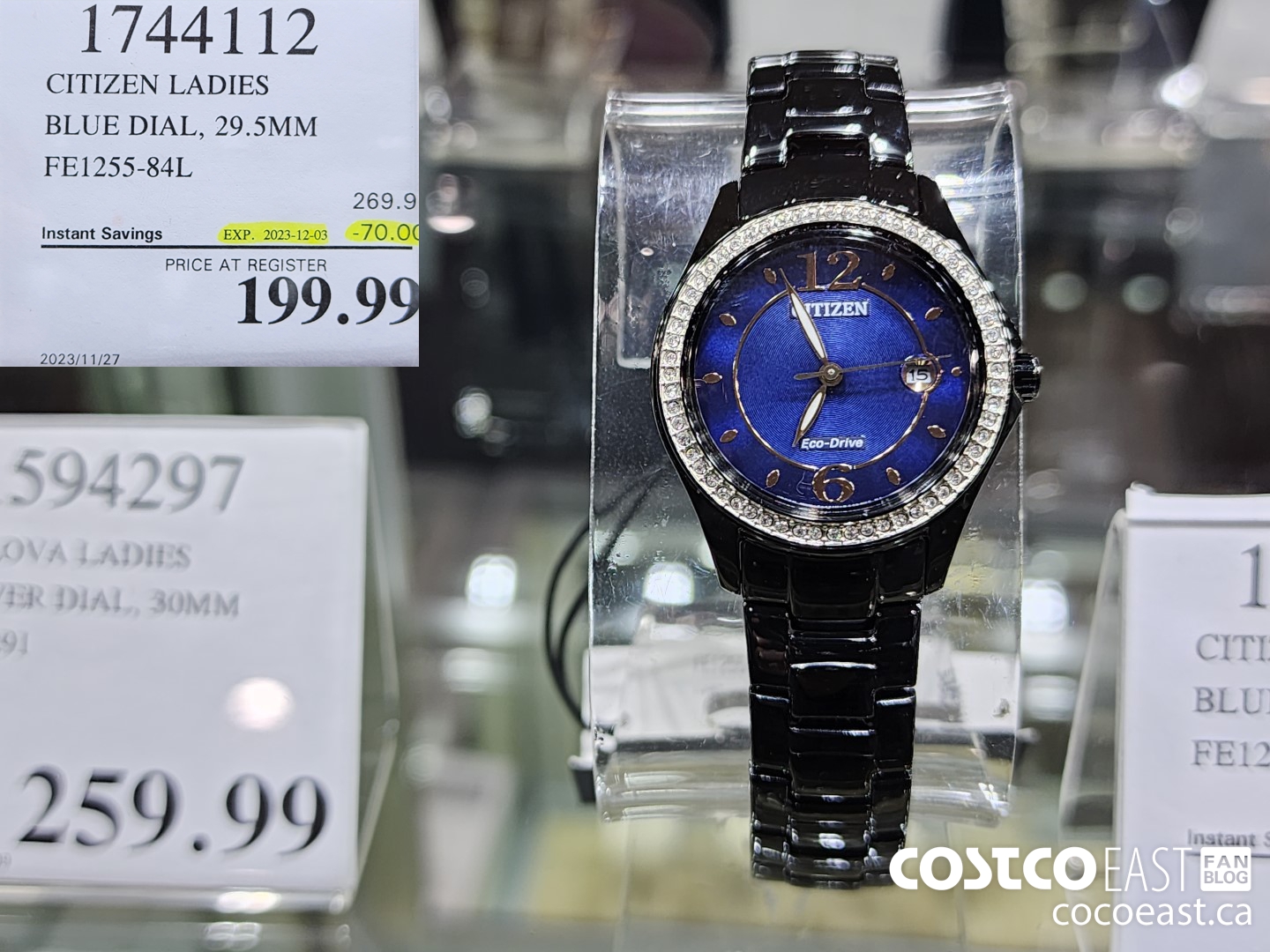 1744112 CITIZEN LADIES BLUE DIAL, 29.5MM FE1255-84L ($70.00 INSTANT SAVINGS EXPIRES ON 2023-12-03) $199.99