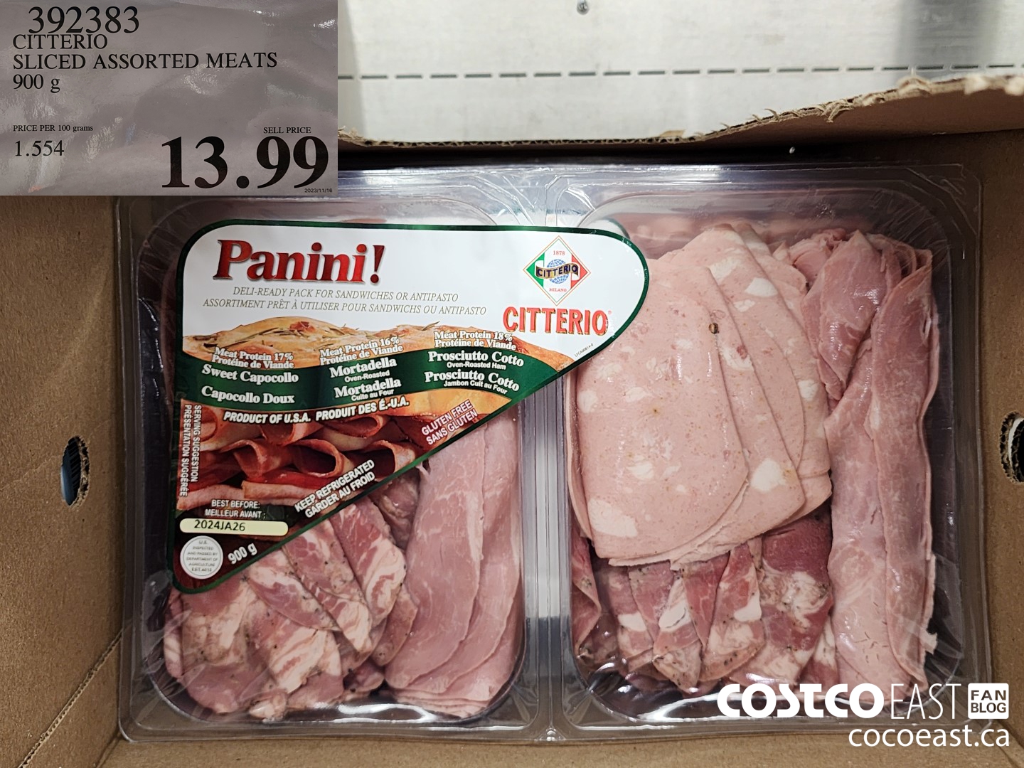 392383 CITTERIO SLICED ASSORTED MEATS 900 g $13.99