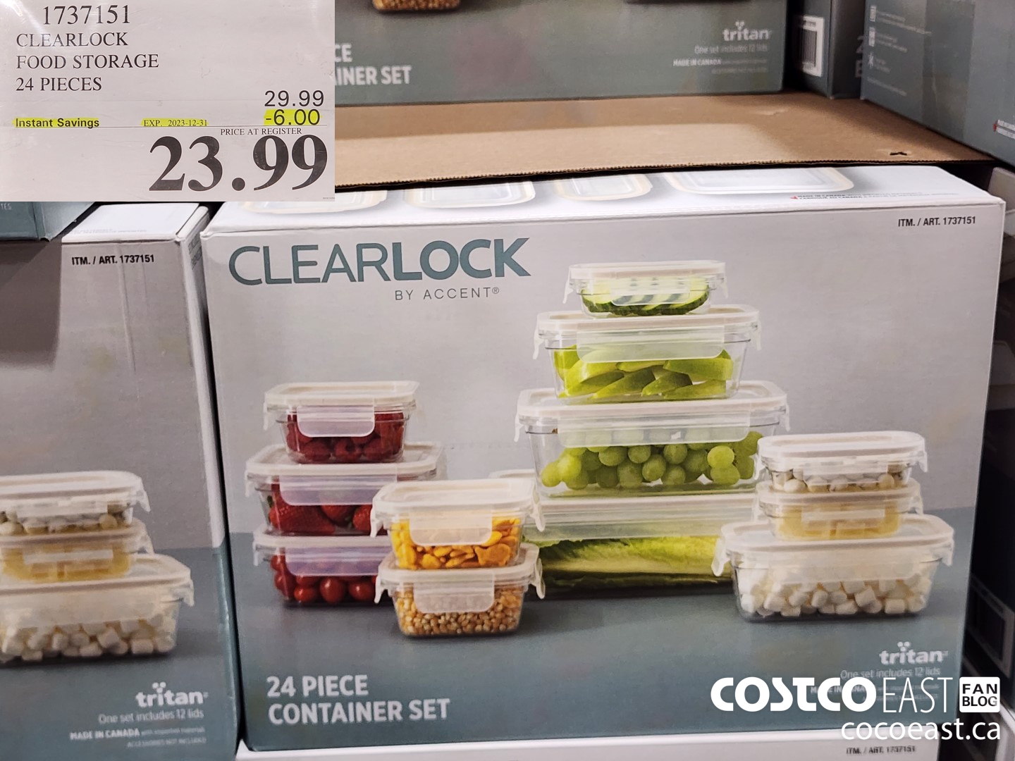 1737151 CLEARLOCK FOOD STORAGE 24 PIECES ($6.00 INSTANT SAVINGS EXPIRES ON 2023-12-31) $23.99