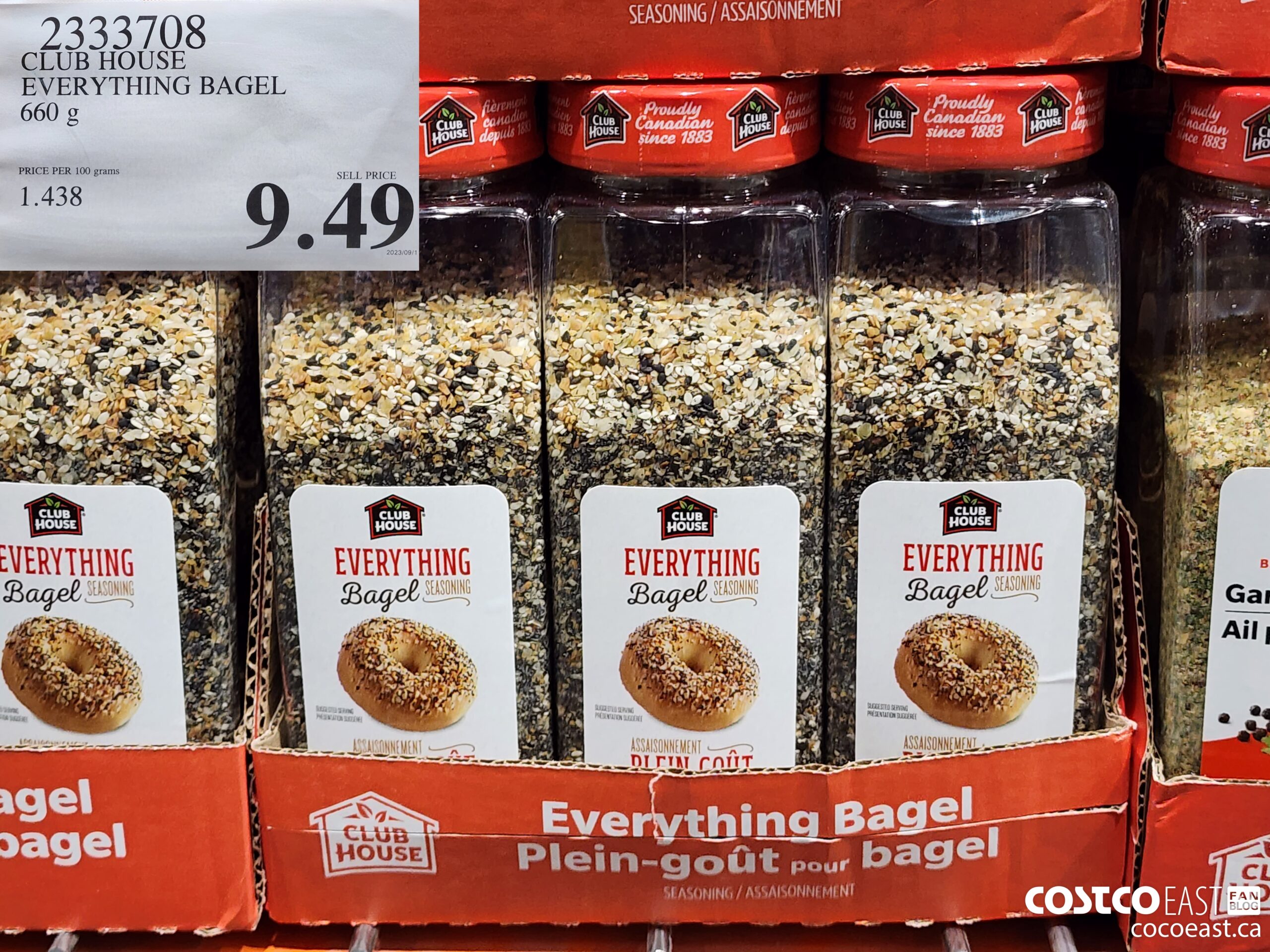 2333708 CLUB HOUSE EVERYTHING BAGEL 660 g $9.49