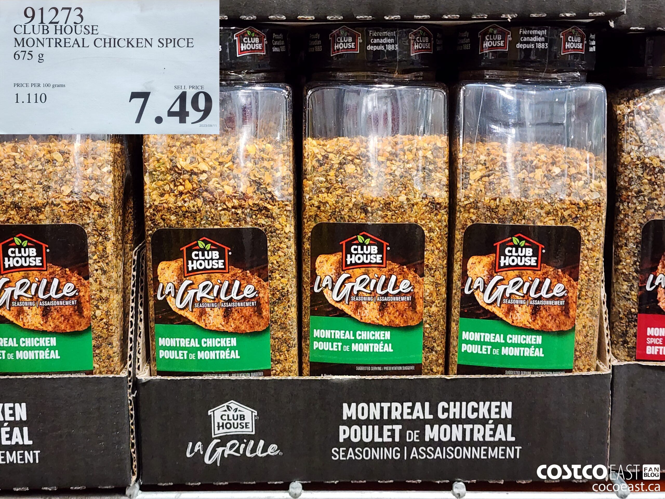 91273 CLUB HOUSE MONTREAL CHICKEN SPICE 675 G $9.99