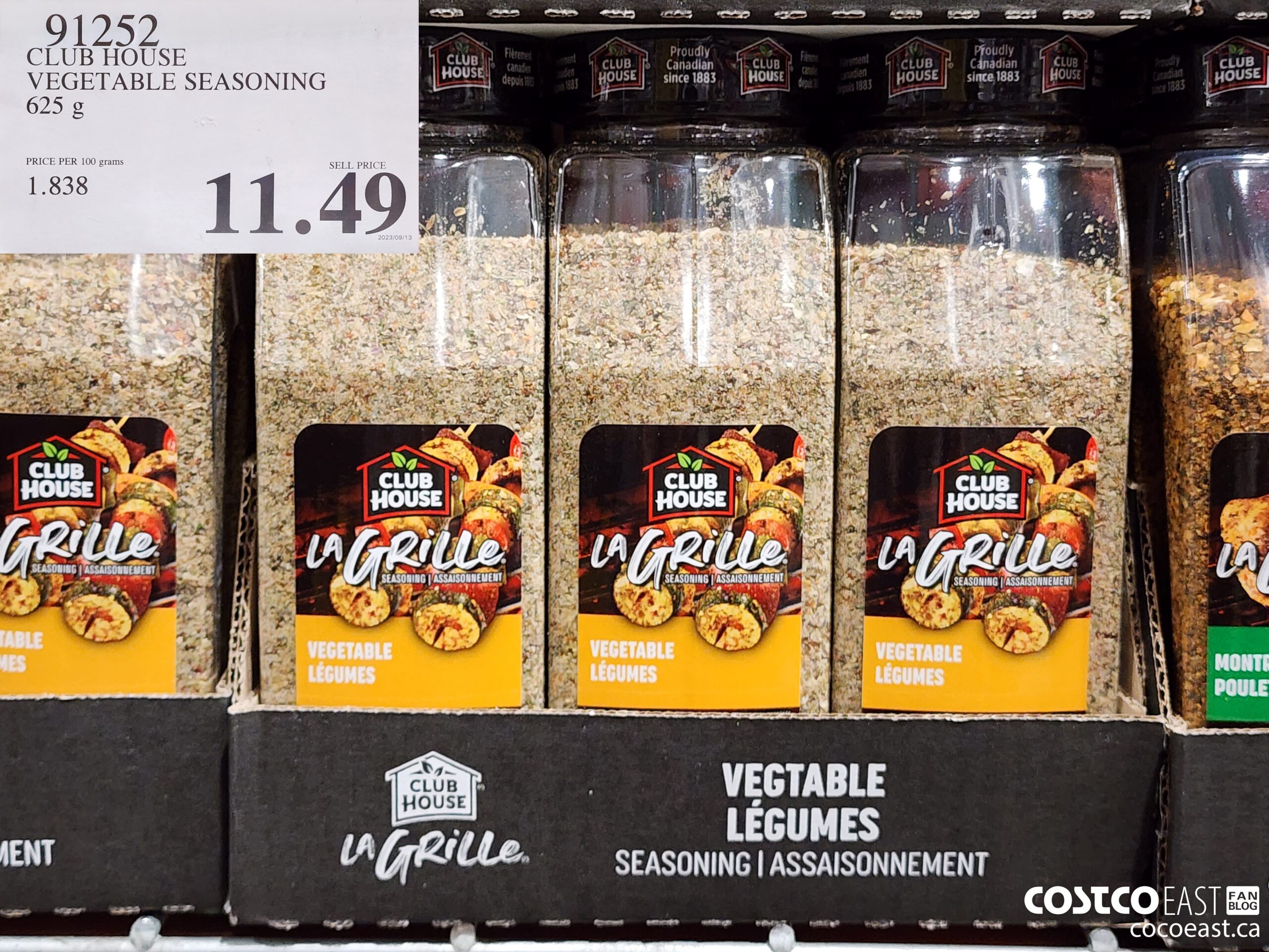 91252 CLUB HOUSE VEGETABLE SEASONING 625 g $11.49