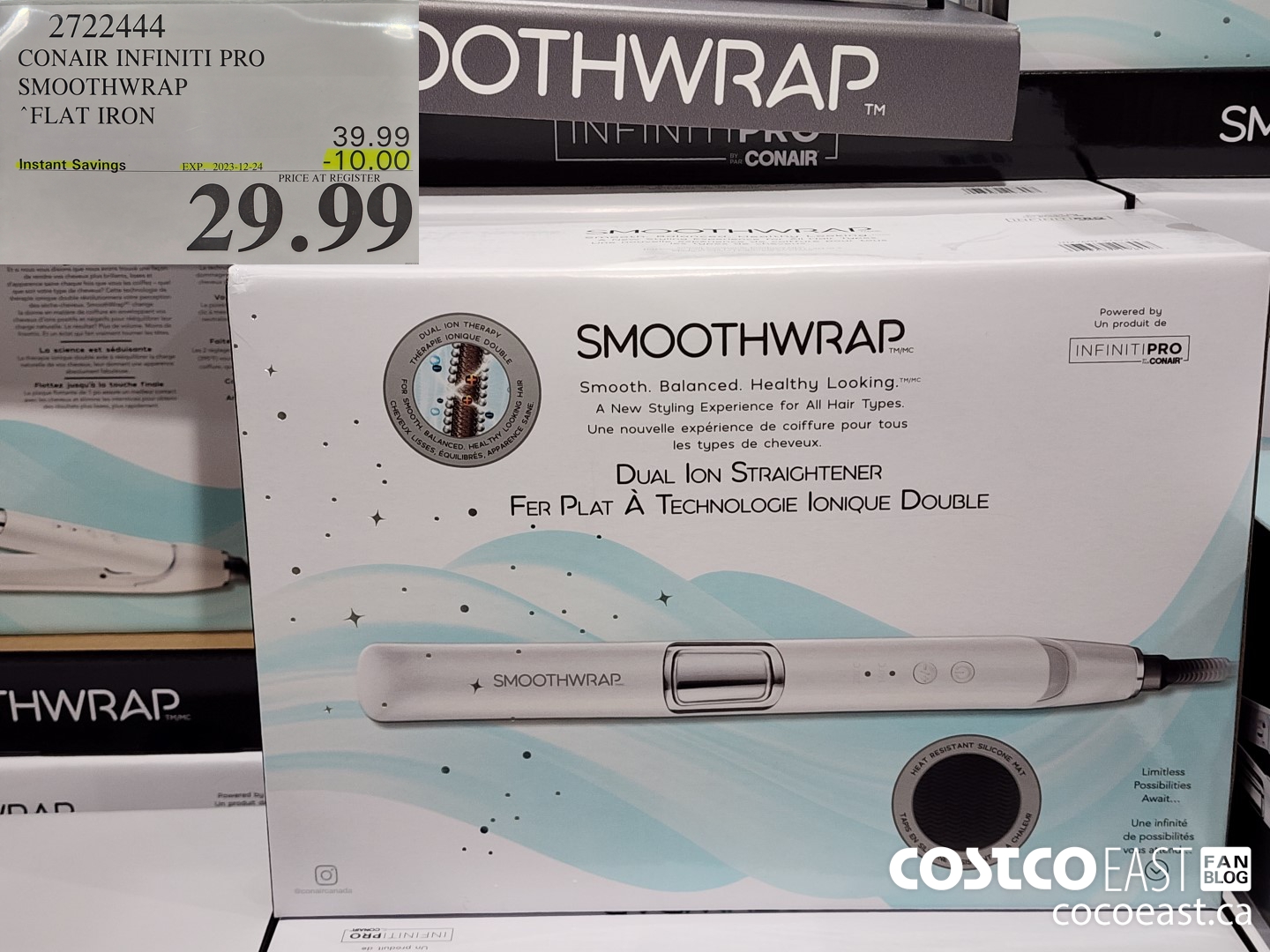 2722444 CONAIR INFINITI PRO SMOOTHWRAP FLAT IRON ($10.00 INSTANT SAVINGS EXPIRES ON 2023-12-24) $29.99