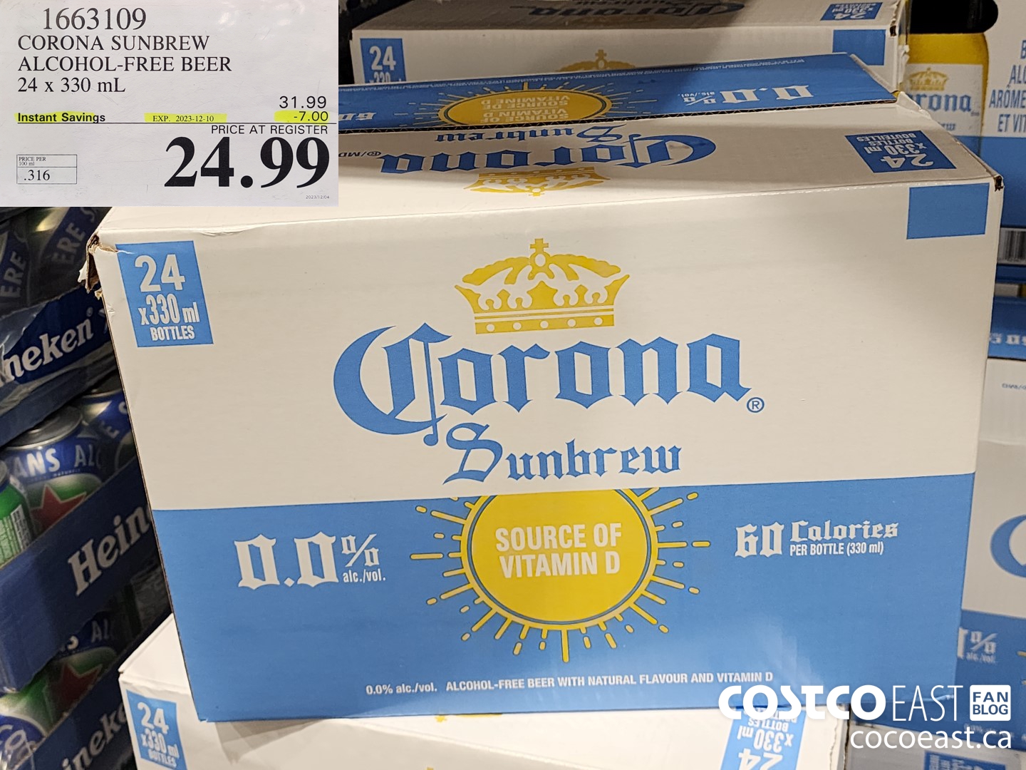 1663109 CORONA SUNBREW ALCOHOL-FREE BEER 24 X 330ML ($7.00 INSTANT SAVINGS EXPIRES ON 2023-12-10) $24.99