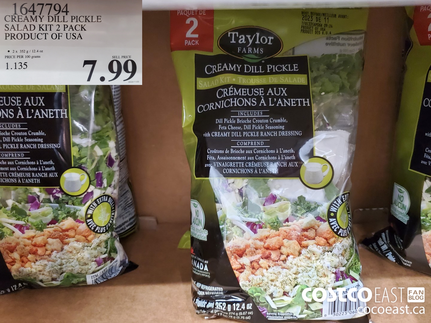 1647794 CREAMY DILL PICKLE SALAD KIT 2-PACK PRODUCT OF USA $7.99