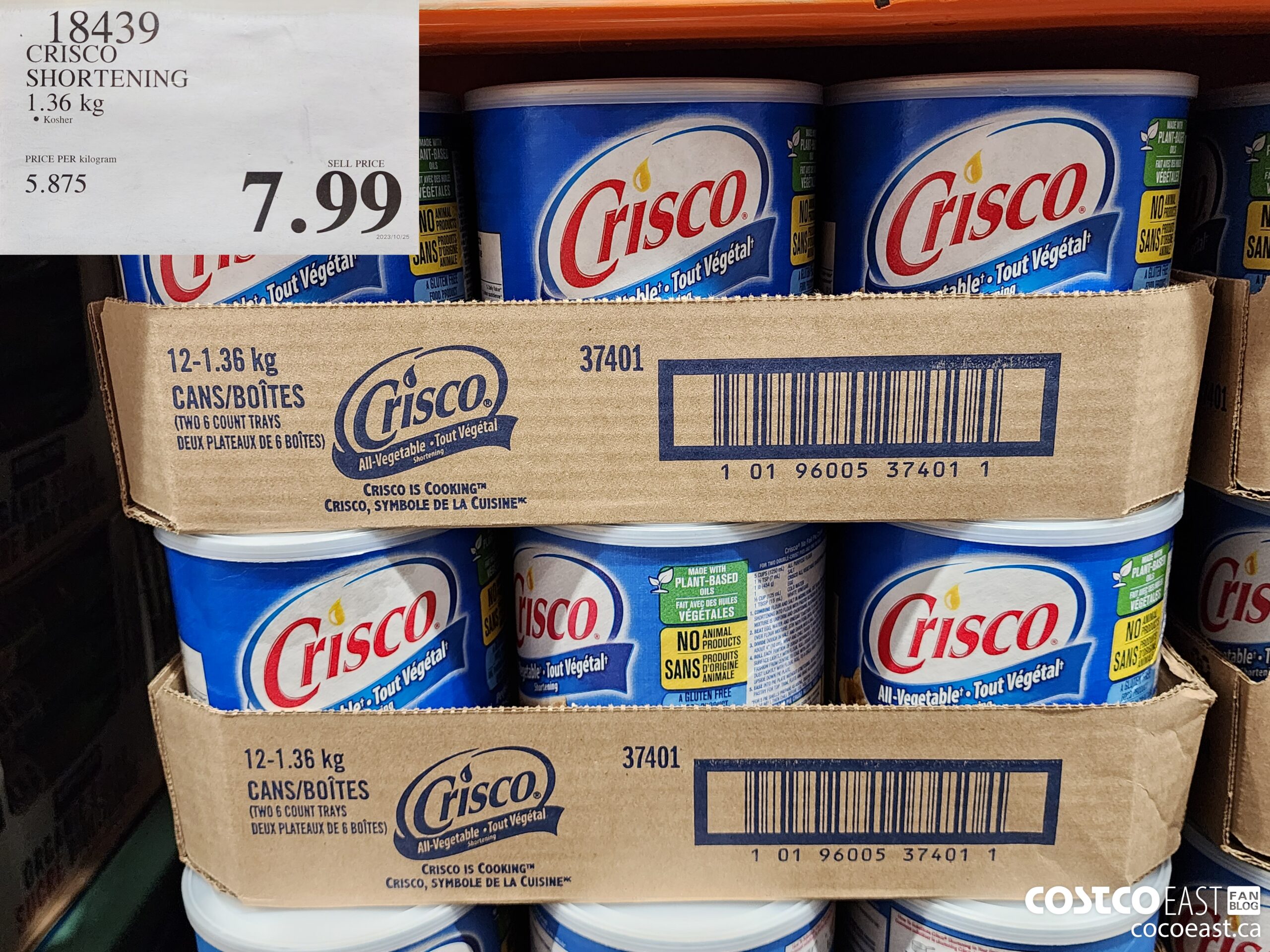 18439 CRISCO SHORTENING 1.36 kg $7.99