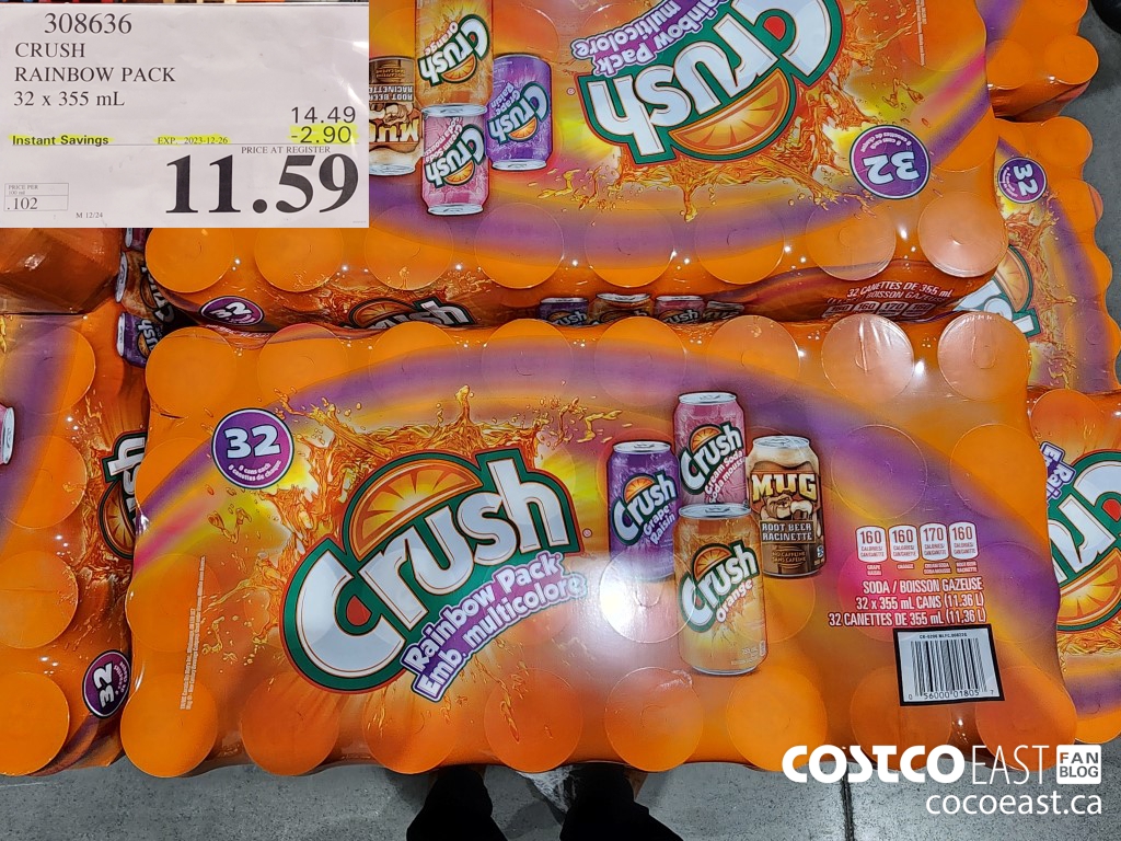 308636 CRUSH RAINBOW PACK 32 X 355 ML ($2.90 INSTANT SAVINGS EXPIRES ON 2023-12-26) $11.59