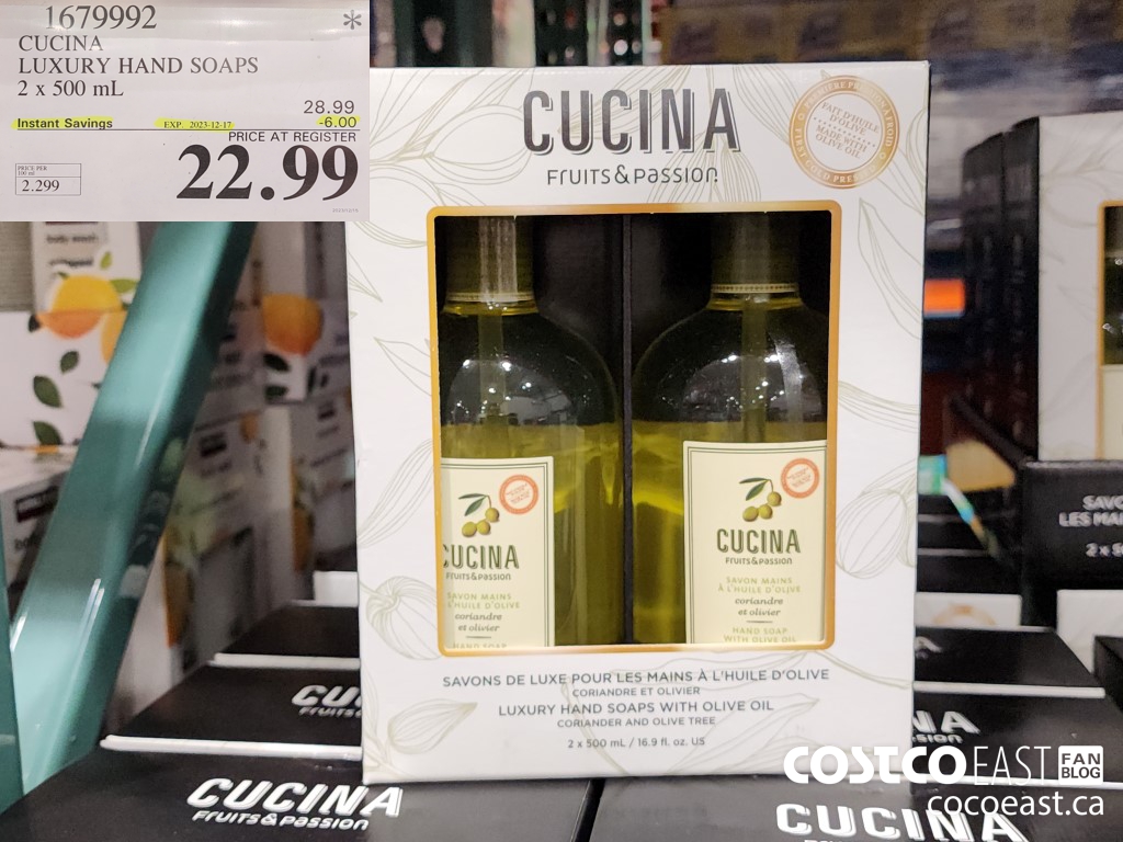 1679992 CUCINA LUXURY HAND SOAPS 2 X 500 mL ($6.00 INSTANT SAVINGS EXPIRES ON 2023-12-17) $22.99