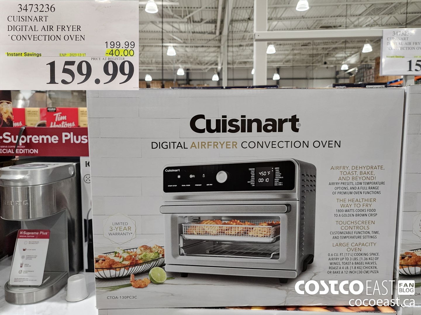 3473236 CUISINART DIGITAL CONVECTION AIRFRY OVEN ($40.00 INSTANT SAVINGS EXPIRES ON 2023-12-17) $159.99