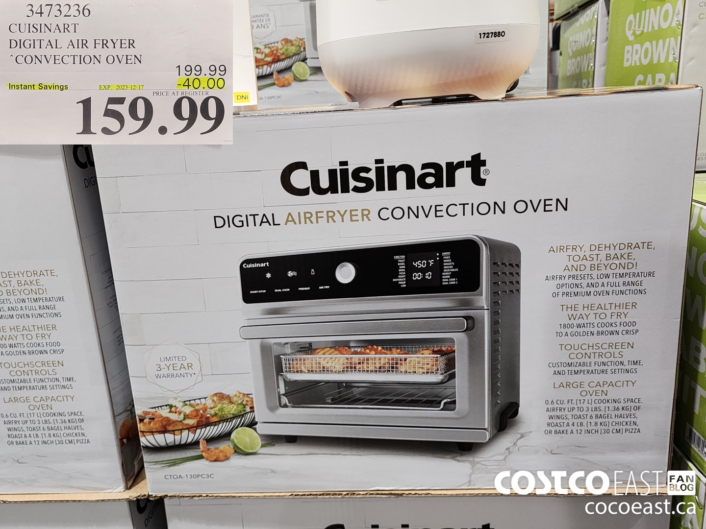 3473236 CUISINART DIGITAL CONVECTION AIRFRY OVEN ($40.00 INSTANT SAVINGS EXPIRES ON 2023-12-17) $159.99