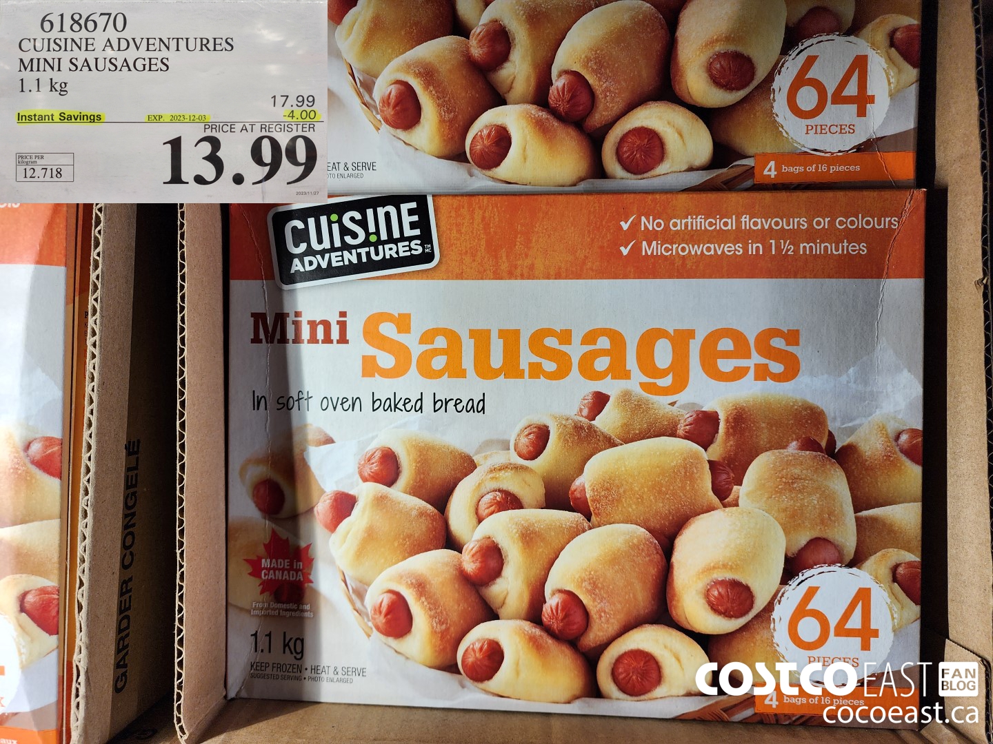 618670 CUISINE ADVENTURES MINI SAUSAGES 1.1 KG ($4.00 INSTANT SAVINGS EXPIRES ON 2023-12-03) $13.99