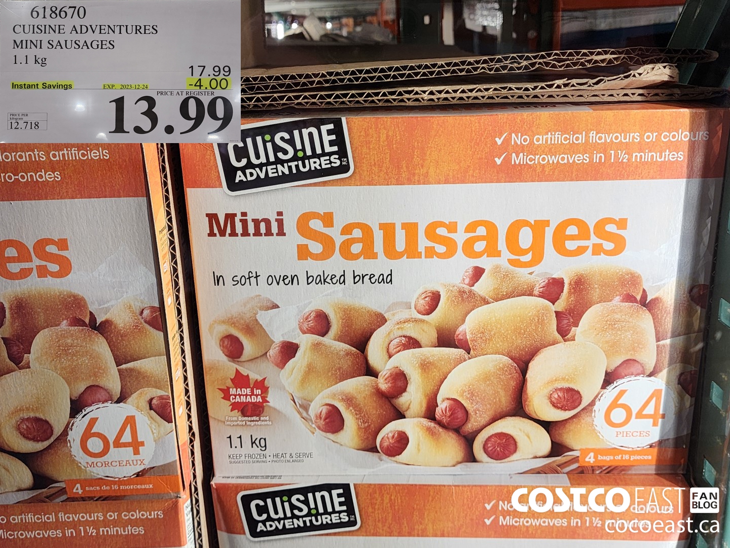 618670 CUISINE ADVENTURES MINI SAUSAGES 1.1 KG ($4.00 INSTANT SAVINGS EXPIRES ON 2023-12-24) $13.99