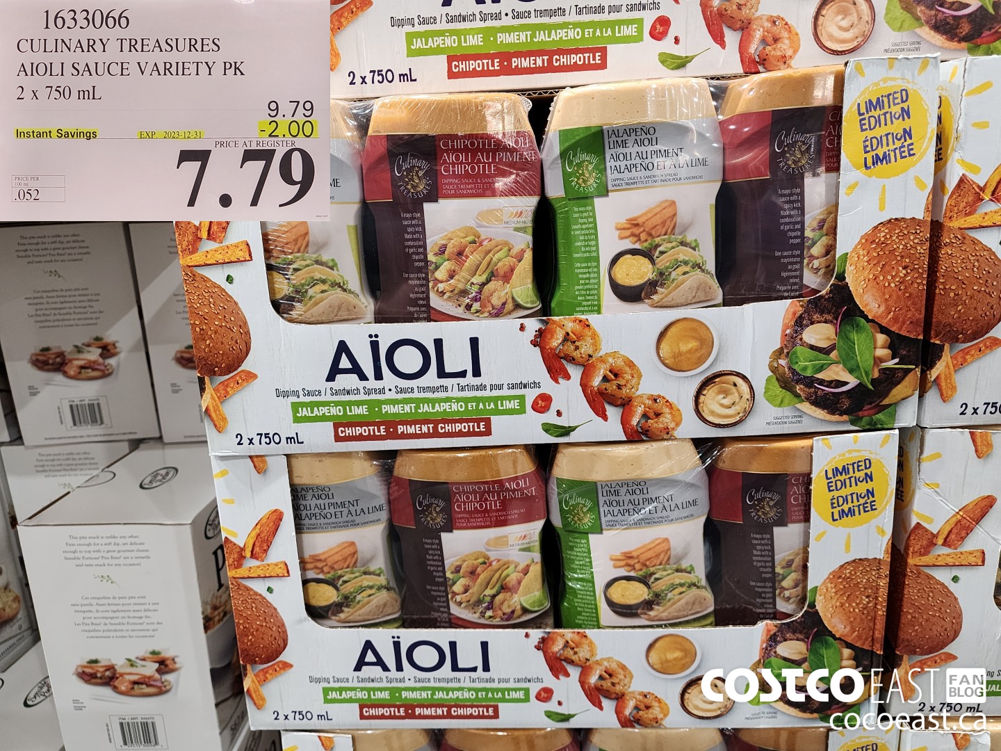 1633066 CULINARY TREASURES AIOLI SAUCE VARIETY PK 2 x 750 mL ($2.00 INSTANT SAVINGS EXPIRES ON 2023-12-31) $7.79