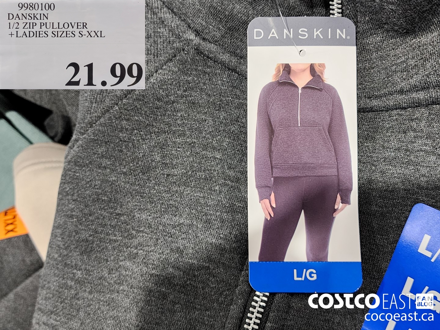 9980100 DANSKIN 1/2 ZIP PULLOVER + LADIES SIZES S-XXL $21.99