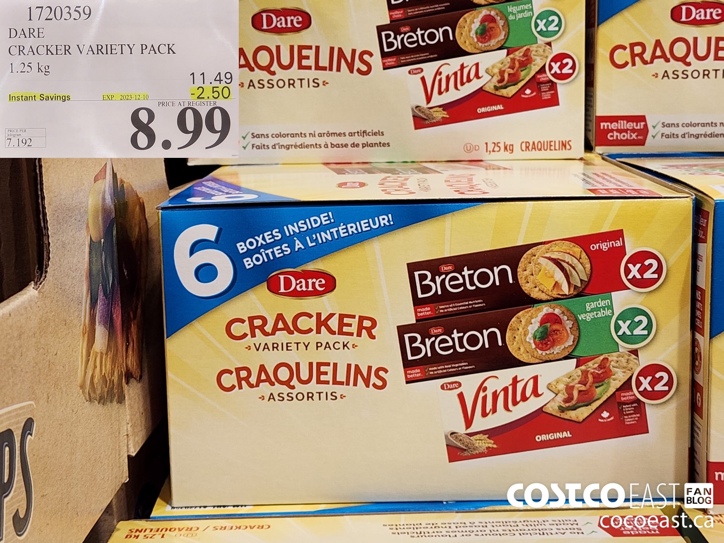 1720359 DARE CRACKER VARIETY PACK 1.25 kg ($2.50 INSTANT SAVINGS EXPIRES ON 2023-12-10) $8.99
