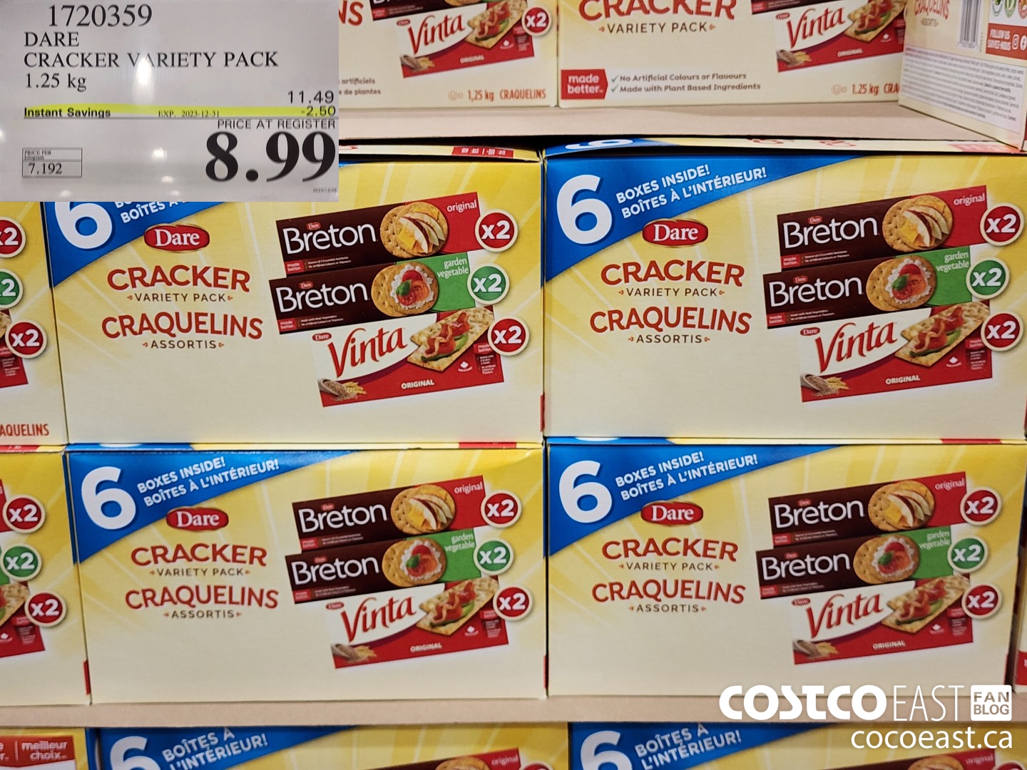 1720359 DARE CRACKER VARIETY PACK 1.25 kg ($2.50 INSTANT SAVINGS EXPIRES ON 2023-12-31) $8.99