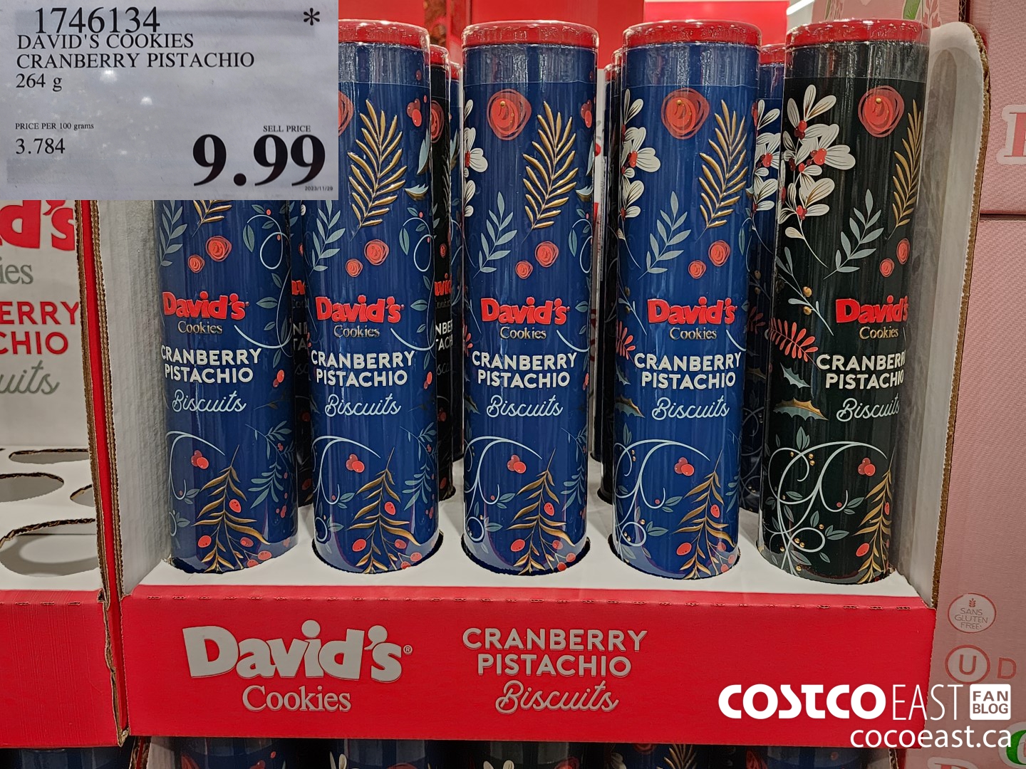 1746134 DAVID'S COOKIES CRANBERRY PISTACHIO 264 g $9.99