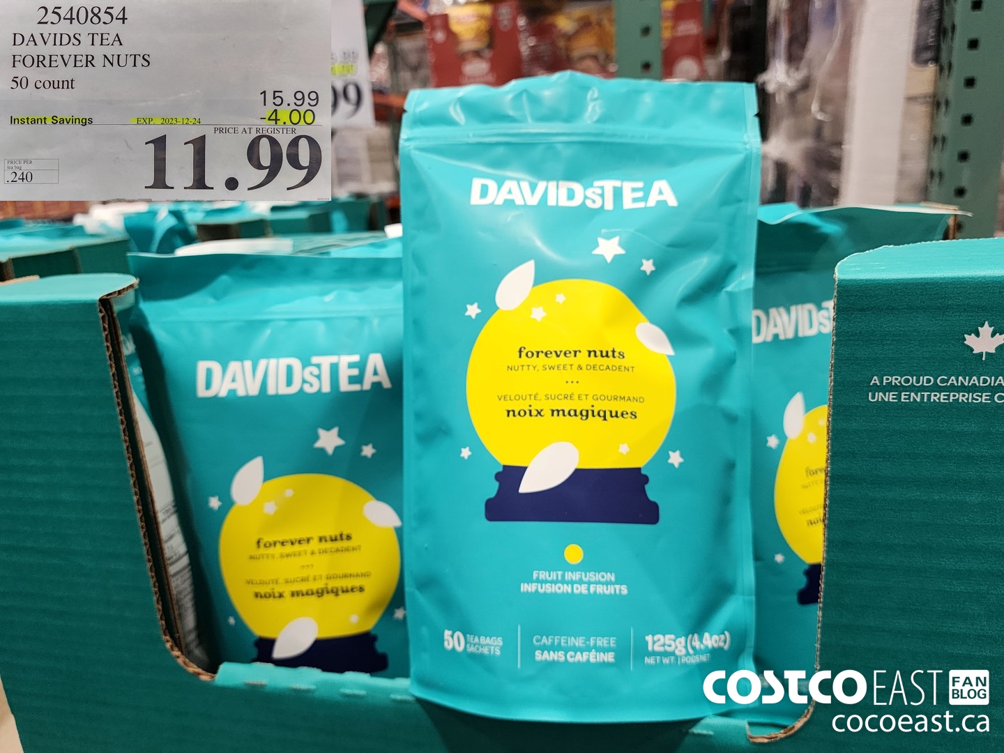 2540854 DAVIDS TEA FOREVER NUTS 50 COUNT ($4.00 INSTANT SAVINGS EXPIRES ON 2023-12-24) $11.99