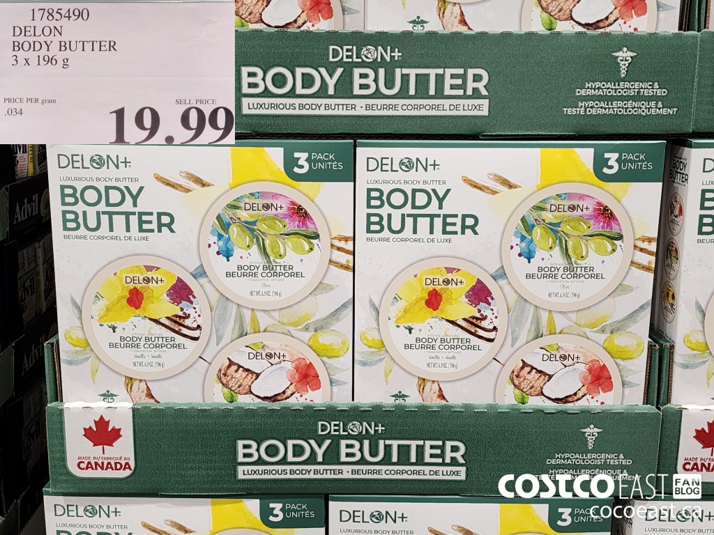 1785490 DELON BODY BUTTER 3 X 196 G $19.99