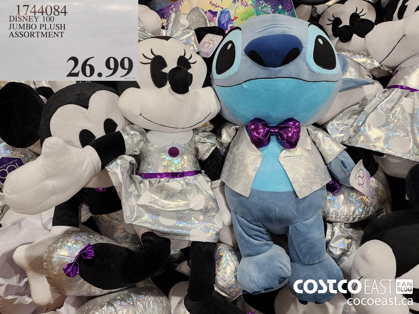 1744084 DISNEY 100 JUMBO PLUSH ASSORTMENT $26.99