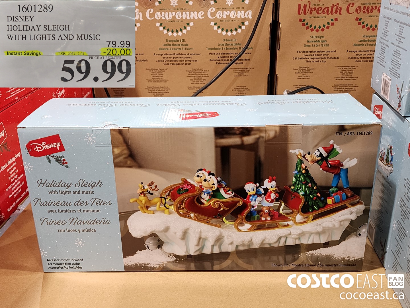 1601289 DISNEY HOLIDAY SLEIGH WITH LIGHTS AND MUSIC ($20.00 INSTANT SAVINGS EXPIRES ON 2023-12-03) $59.99