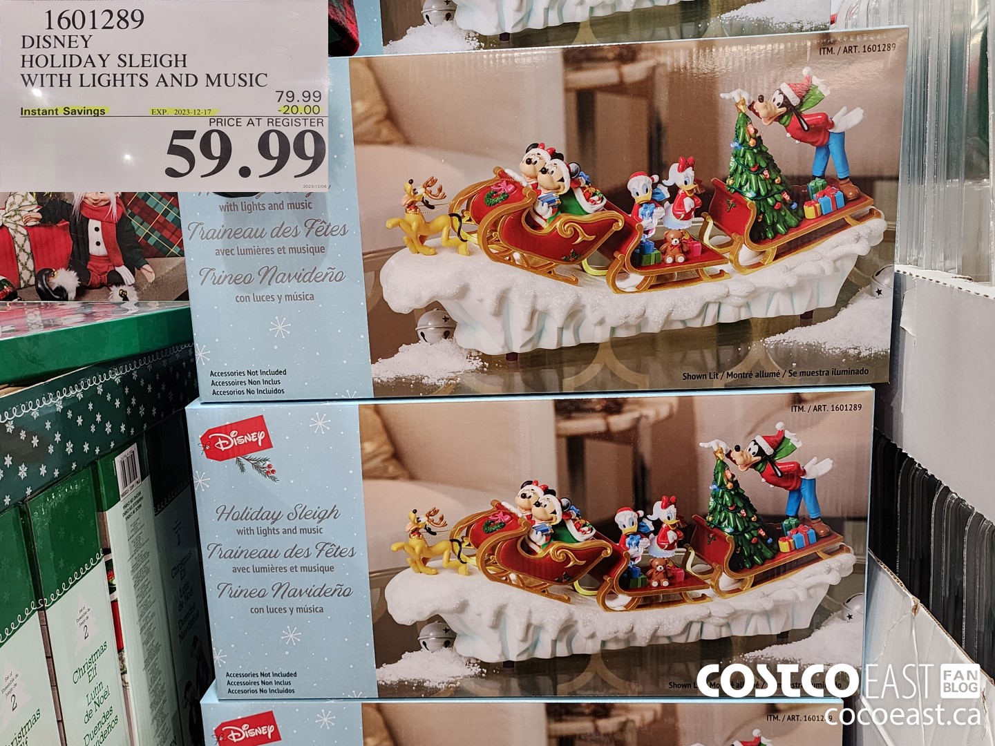 1601289 DISNEY HOLIDAY SLEIGH WITH LIGHTS AND MUSIC ($20.00 INSTANT SAVINGS EXPIRES ON 2023-12-17) $59.99