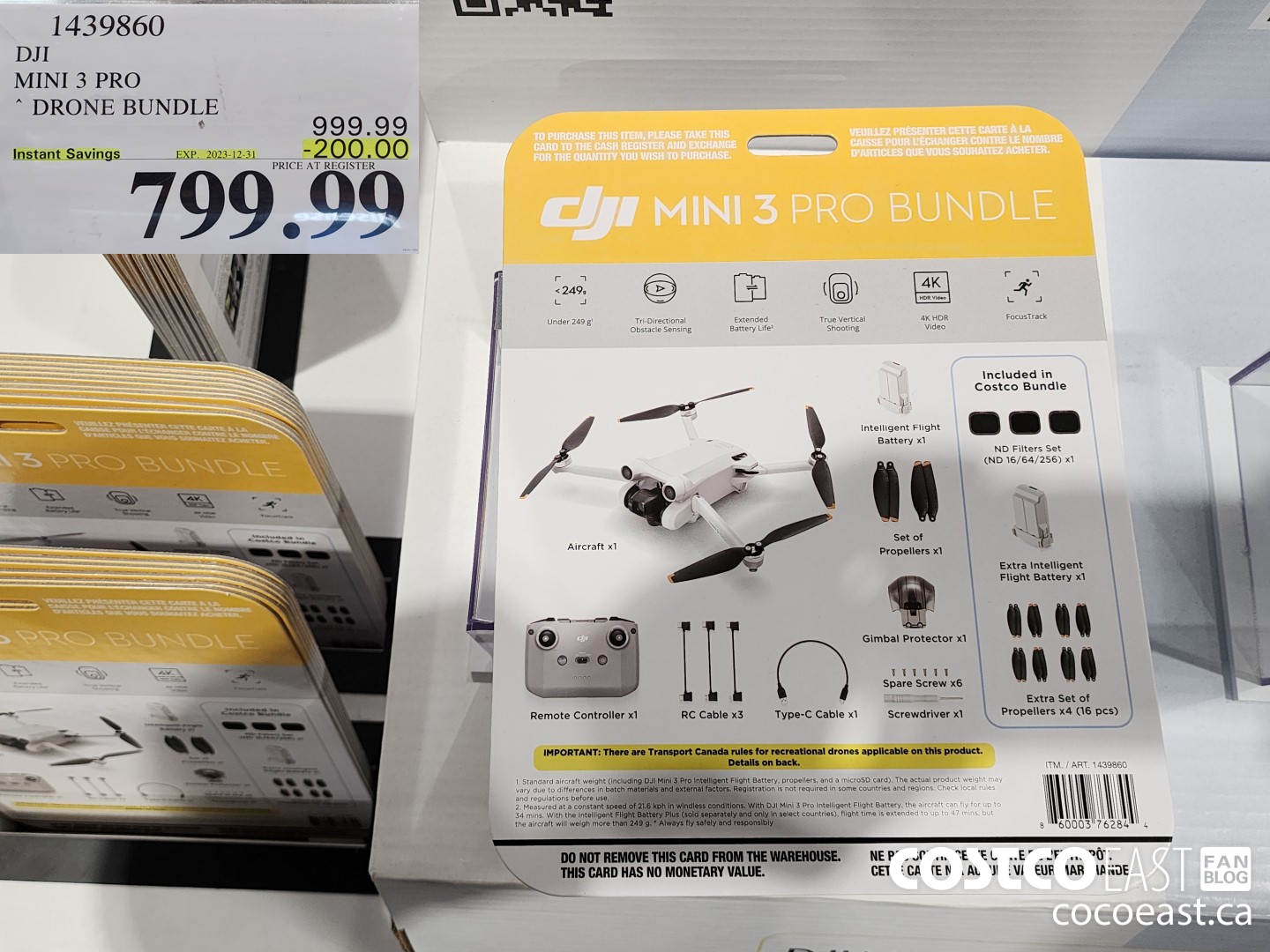 1439860 DJI MINI 3 PRO ~ DRONE BUNDLE ($200.00 INSTANT SAVINGS EXPIRES ON 2023-12-31) $799.99