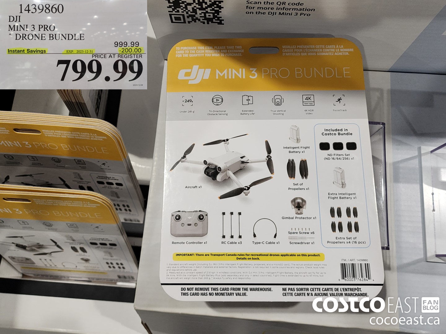 1439860 DJI MINI 3 PRO ~ DRONE BUNDLE ($200.00 INSTANT SAVINGS EXPIRES ON 2023-12-31) $799.99