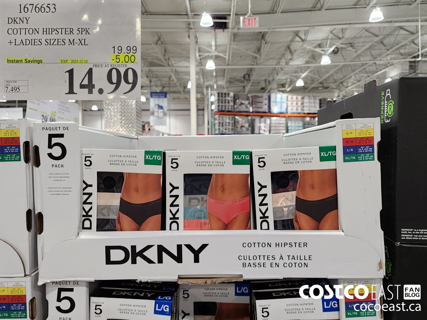 1676653 DKNY COTTON HIPSTER SPK +LADIES SIZES M-XL ($5.00 INSTANT SAVINGS EXPIRES ON 2023-12-10) $14.99