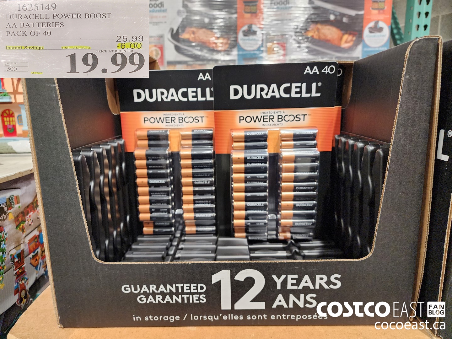 1625149 DURACELL POWER BOOST AA BATTERIES PACK OF 40 ($6.00 INSTANT SAVINGS EXPIRES ON 2023-12-31) $19.99
