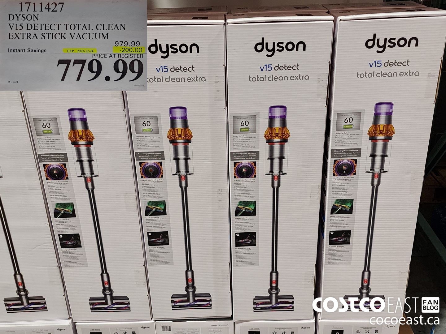 1711427 DYSON V15 DETECT TOTAL CLEAN EXTRA STICK VACUUM ($200.00 INSTANT SAVINGS EXPIRES ON 2023-12-24) $779.99