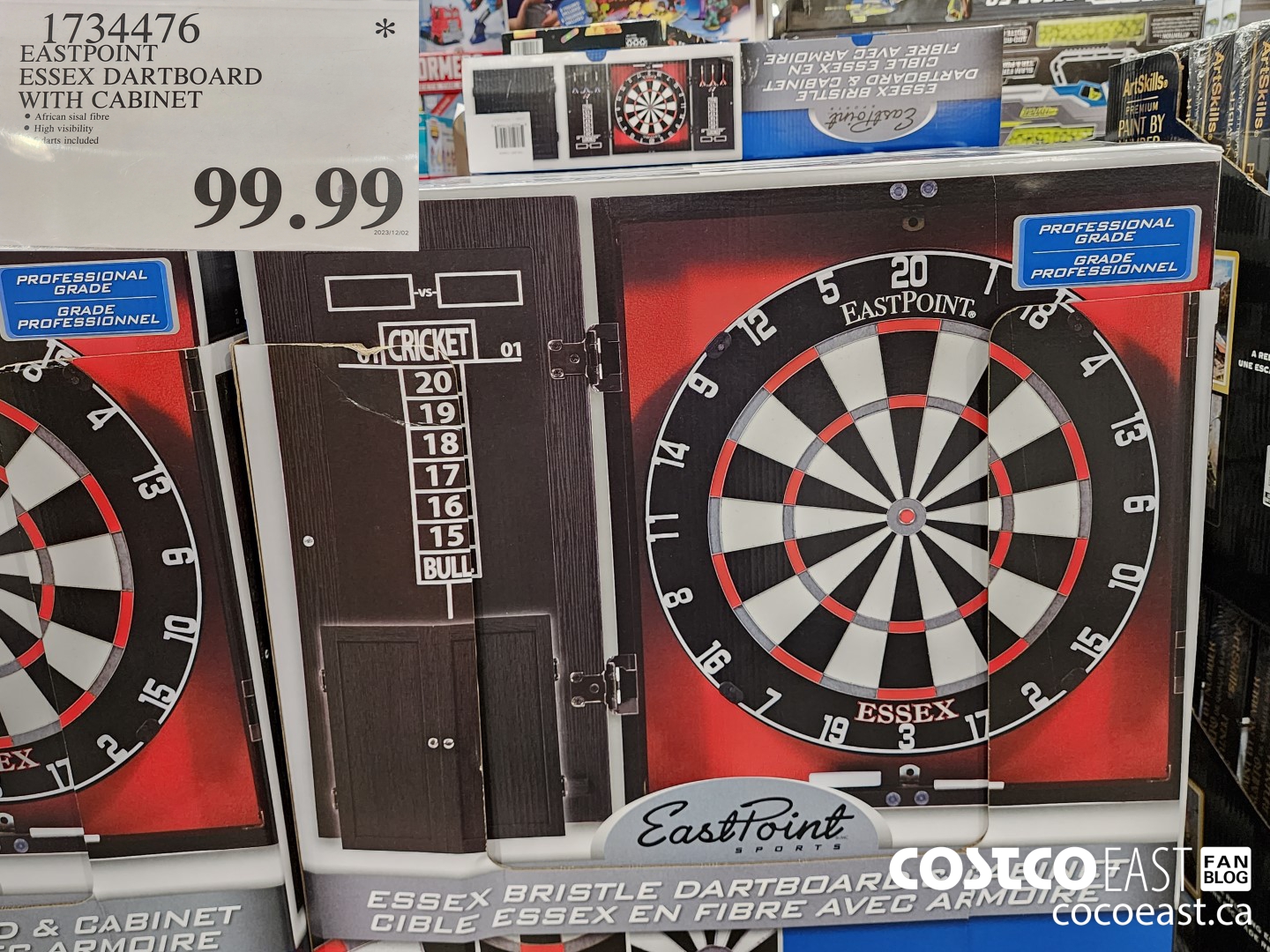 1734476 EASTPOINT ESSEX DARTBOARD WITH CABINET $99.99
