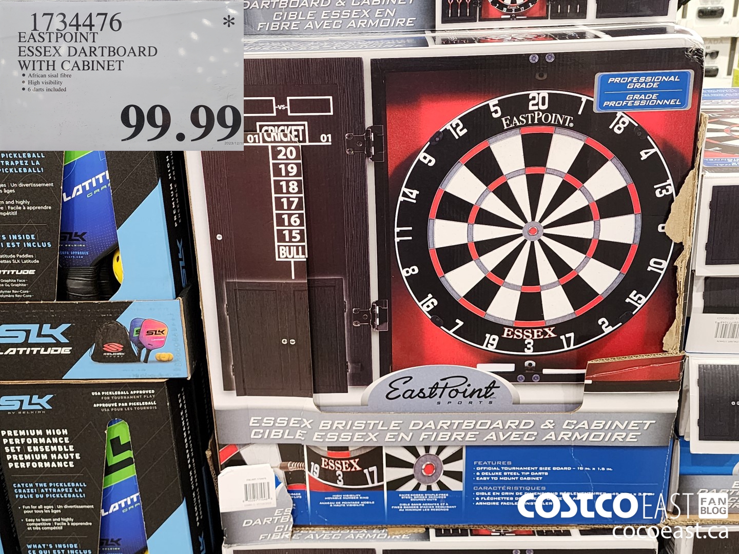 1734476 EASTPOINT ESSEX DARTBOARD WITH CABINET $99.99