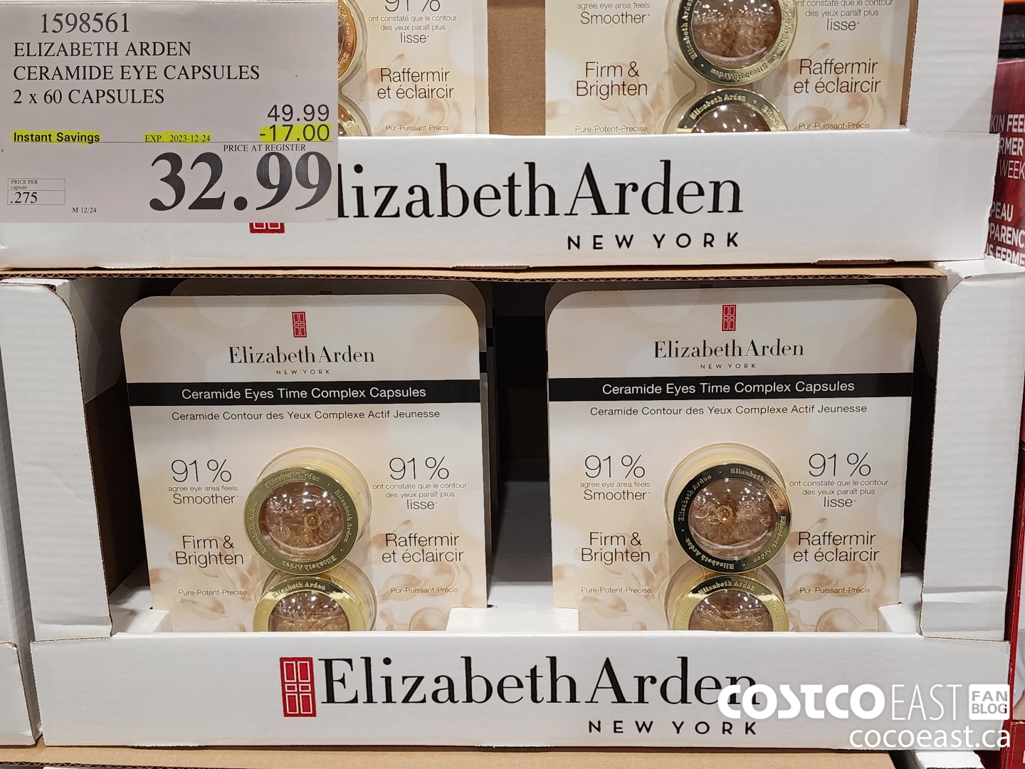 1598561 ELIZABETH ARDEN CERAMIDE EYE CAPSULES 2 x 60 CAPSULES ($17.00 INSTANT SAVINGS EXPIRES ON 2023-12-24) $32.99