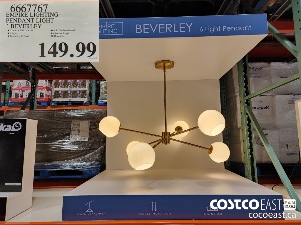 6667767 EMPIRE LIGHTING PENDANT LIGHT BEVERLEY $149.99