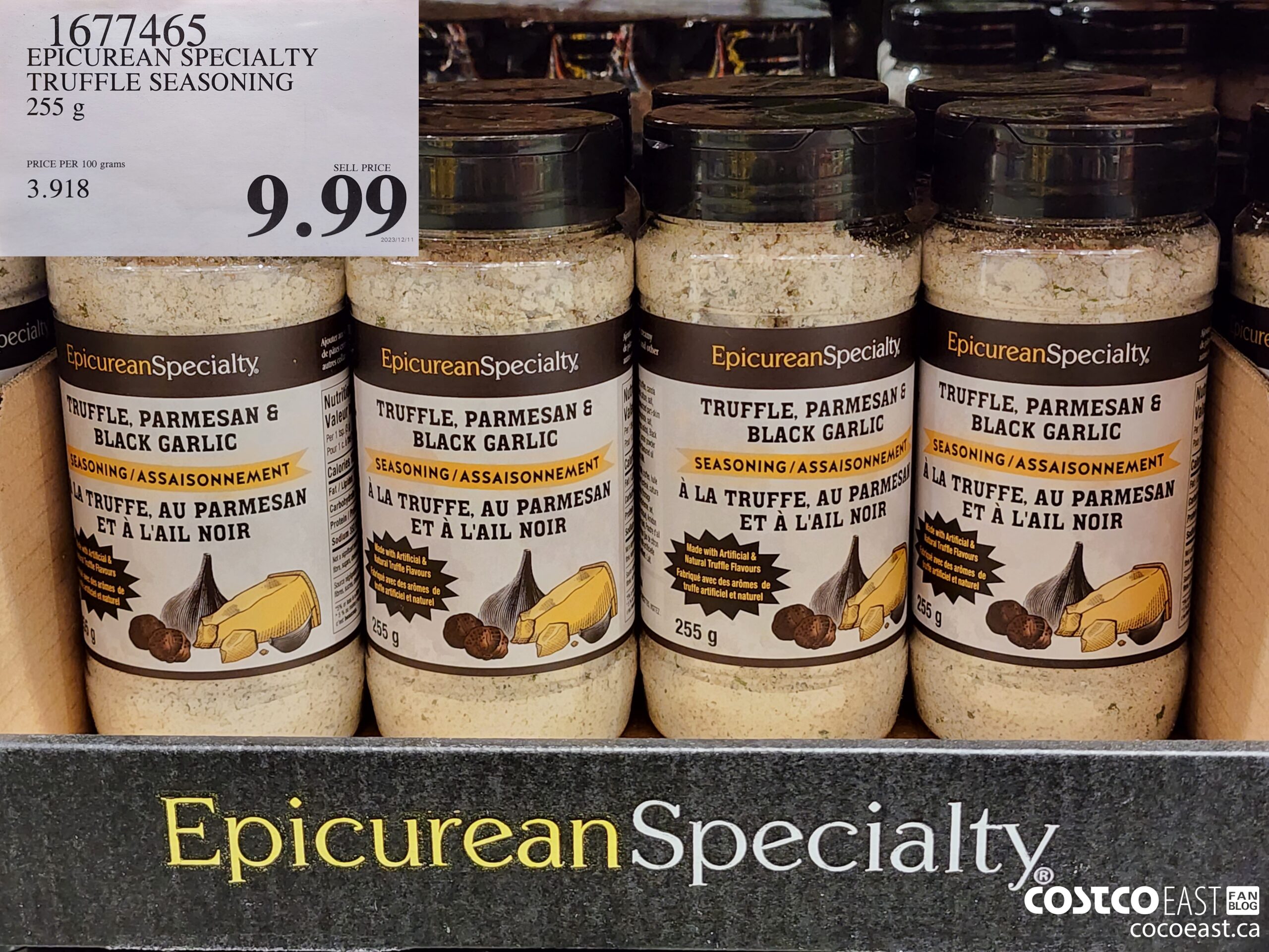 1677465 EPICUREAN SPECIALTY TRUFFLE SEASONING 255 G $9.99