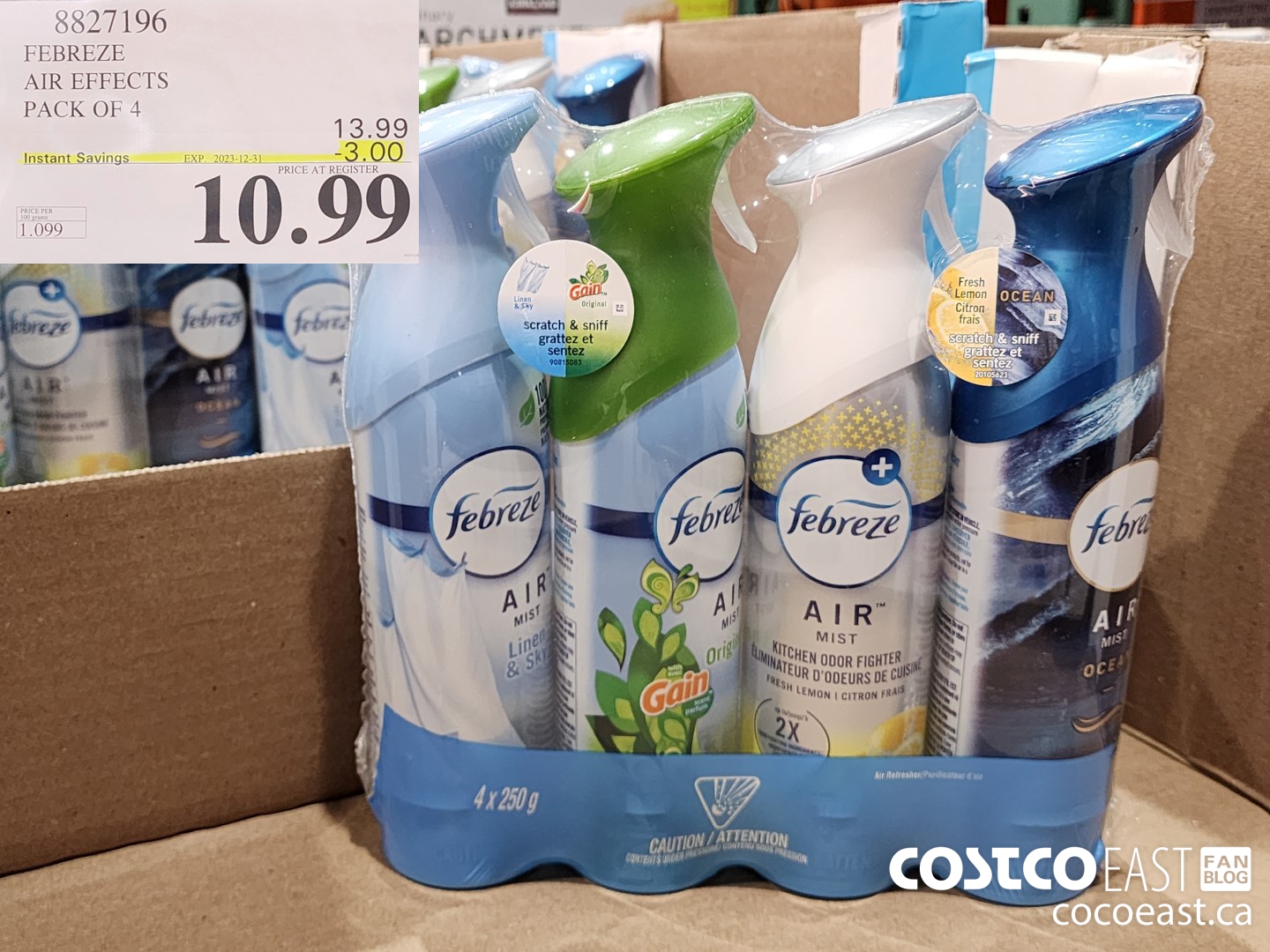 8827196 FEBREZE AIR EFFECTS PACK OF 4 ($3.00 INSTANT SAVINGS EXPIRES ON 2023-12-31) $10.99