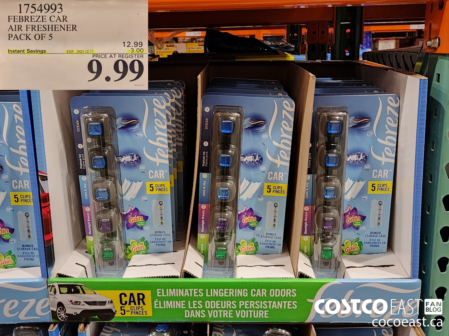 1754993 FEBREZE CAR AIR FRESHENER PACK OF 5 ($3.00 INSTANT SAVINGS EXPIRES ON 2023-12-17) $9.99